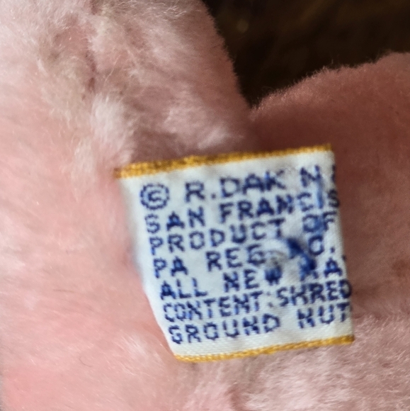 Dakin Vintage 1978 Pink Small Cute Plush Hippo Stuffed Animal - Picture 4 of 15